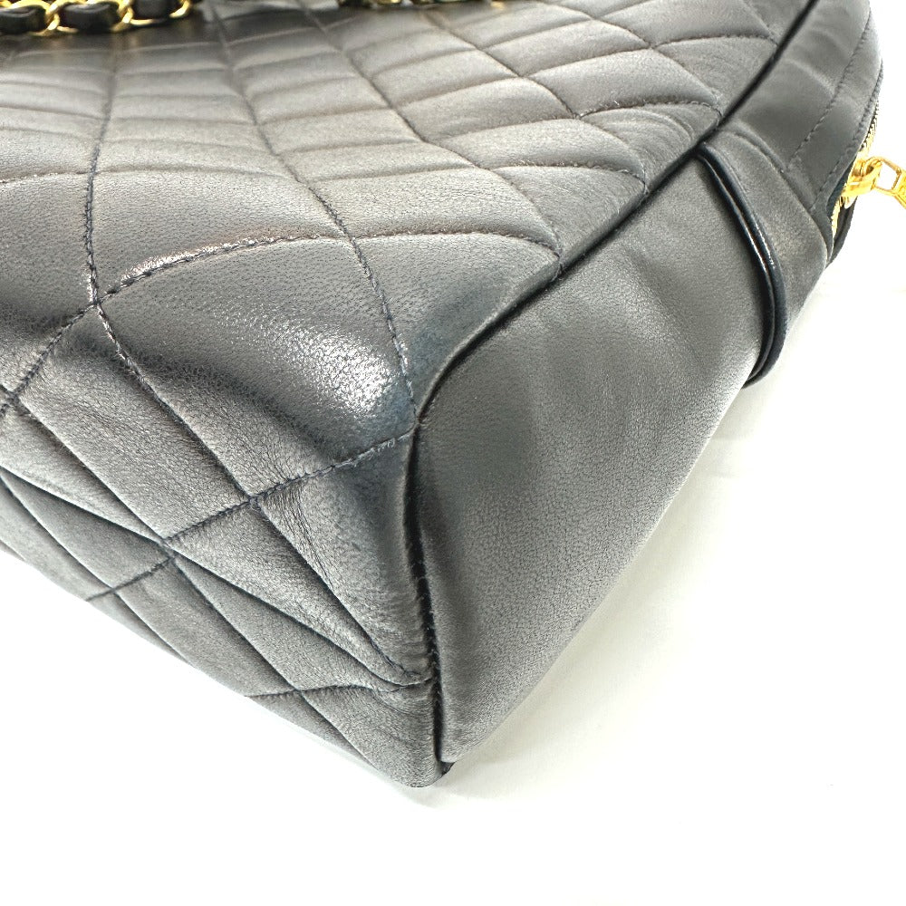 CHANEL ヴィンテージ マトラッセ キルティング CC ココマーク チェーンバッグ カバン ショルダーバッグ ラムスキン レディース ブラック