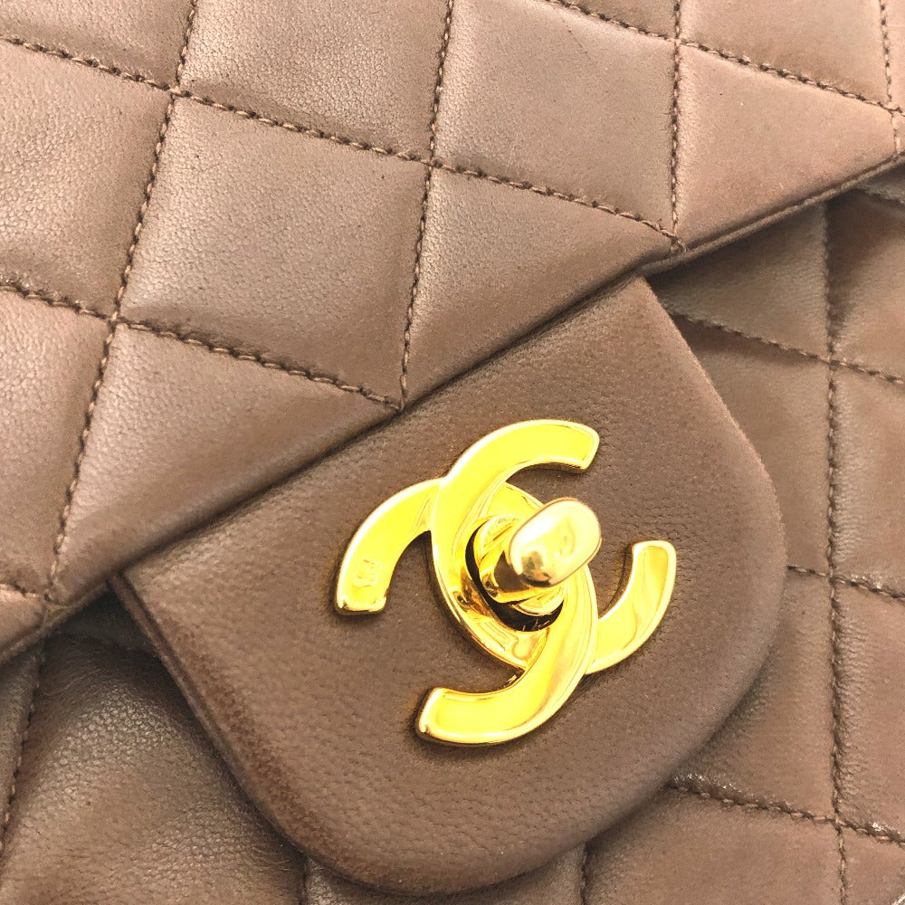 CHANEL A01112 マトラッセ25 マトラッセ 25 Wフラップ Wチェーン 斜め掛け 肩掛け カバン バッグ ショルダーバッグ ラムスキン レディース ブラウン
