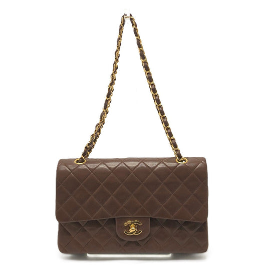 CHANEL A01112 マトラッセ25 マトラッセ 25 Wフラップ Wチェーン 斜め掛け 肩掛け カバン バッグ ショルダーバッグ ラムスキン レディース ブラウン