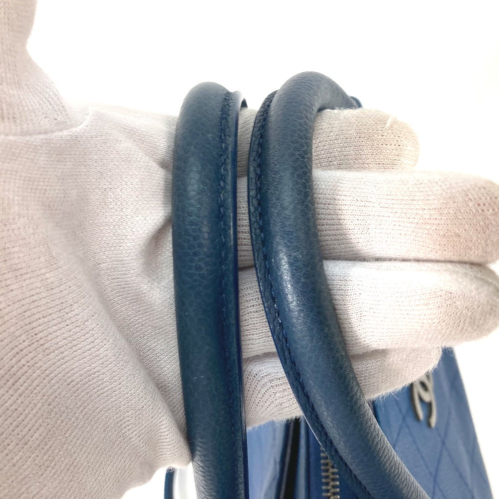 CHANEL トートバッグ カバン ハンドバッグ CC ココマーク マトラッセ キルティング チェーン 2WAY 肩掛け ショルダーバッグ キャビアスキン レディース ブルー