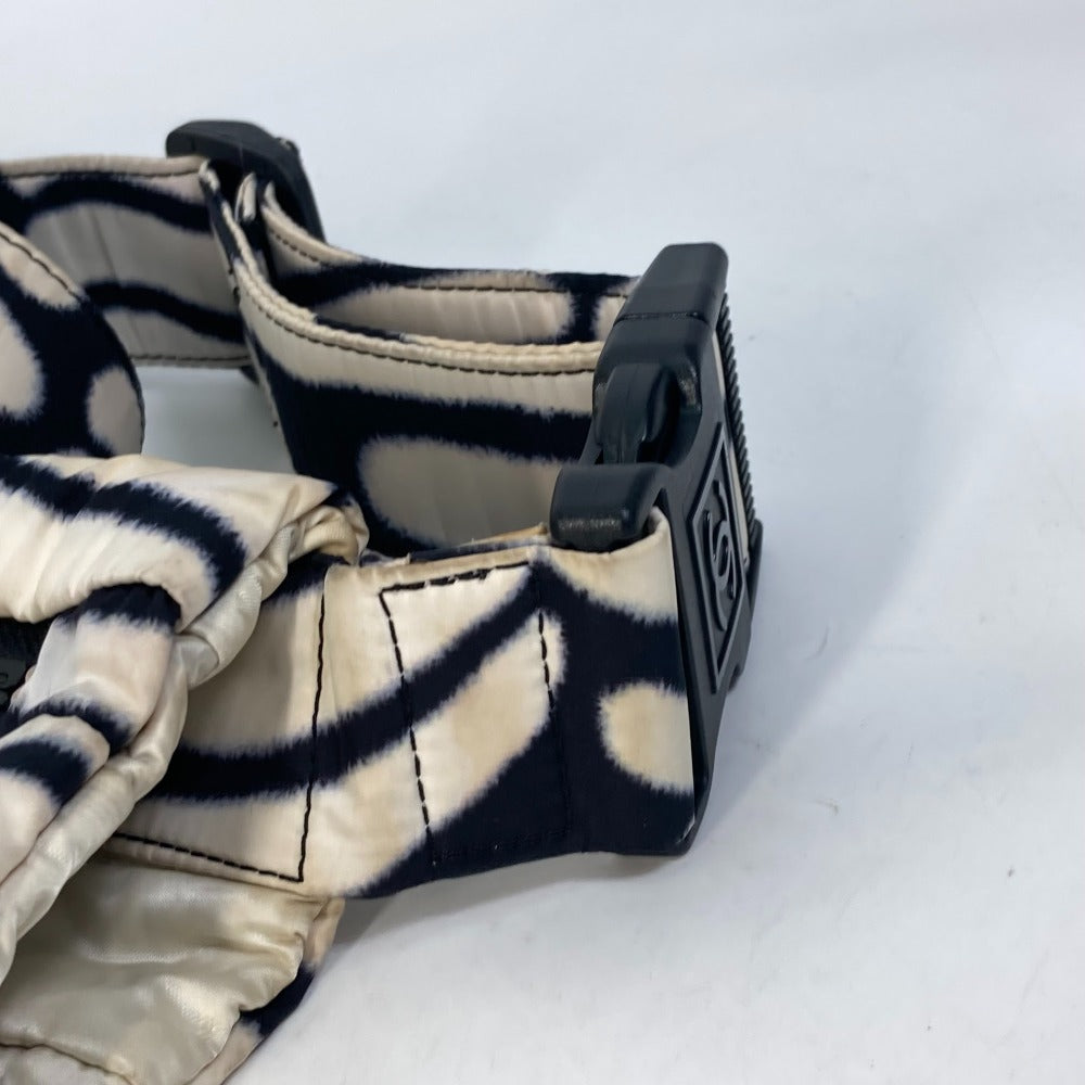 CHANEL Sport Zebra Print Crossbody Messenger Bag Shoulder Bag Nylon Women's Black