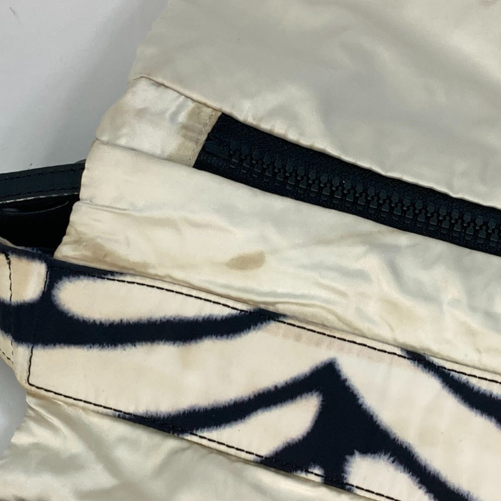CHANEL Sport Zebra Print Crossbody Messenger Bag Shoulder Bag Nylon Women's Black
