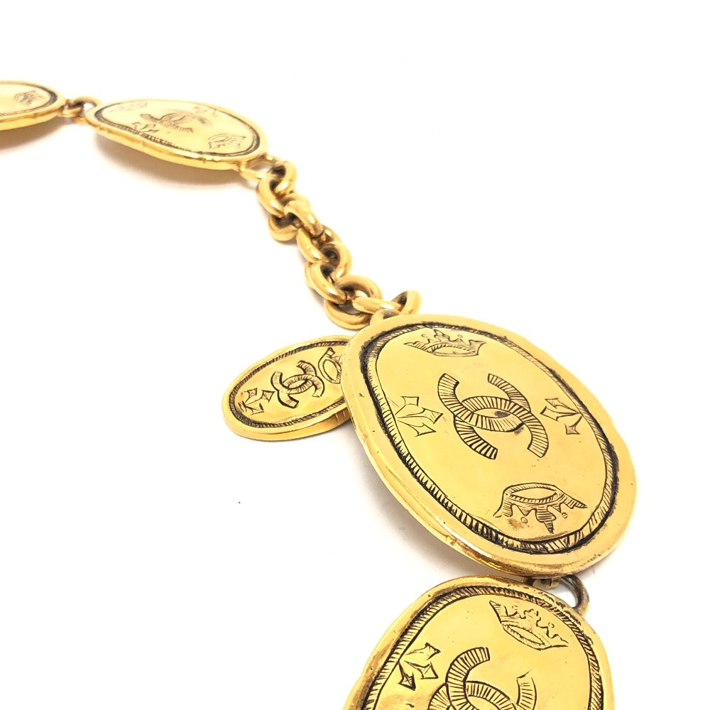 CHANEL 2・6 ココマーク メダル チェーン ベルト チェーンベルト ズボン用ベルト ベルト メタル レディース ゴールド
