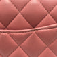 CHANEL Mini Matelasse 20 Single Chain Bag SilverHardware Shoulder Bag Lambskin Leather pink Used