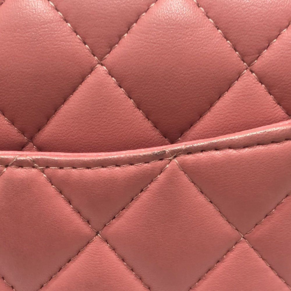 CHANEL Mini Matelasse 20 Single Chain Bag SilverHardware Shoulder Bag Lambskin Leather pink Used