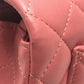 CHANEL Mini Matelasse 20 Single Chain Bag SilverHardware Shoulder Bag Lambskin Leather pink Used