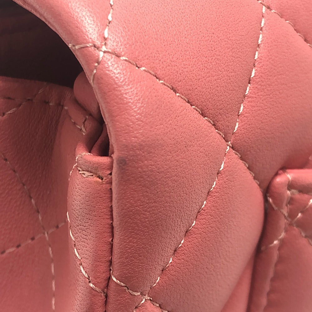 CHANEL Mini Matelasse 20 Single Chain Bag SilverHardware Shoulder Bag Lambskin Leather pink Used