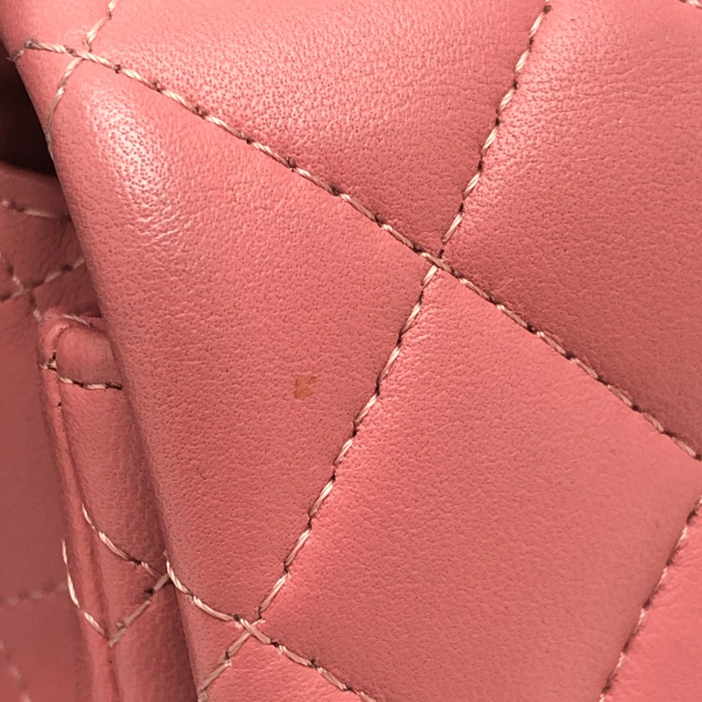CHANEL Mini Matelasse 20 Single Chain Bag SilverHardware Shoulder Bag Lambskin Leather pink Used