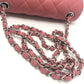 CHANEL Mini Matelasse 20 Single Chain Bag SilverHardware Shoulder Bag Lambskin Leather pink Used