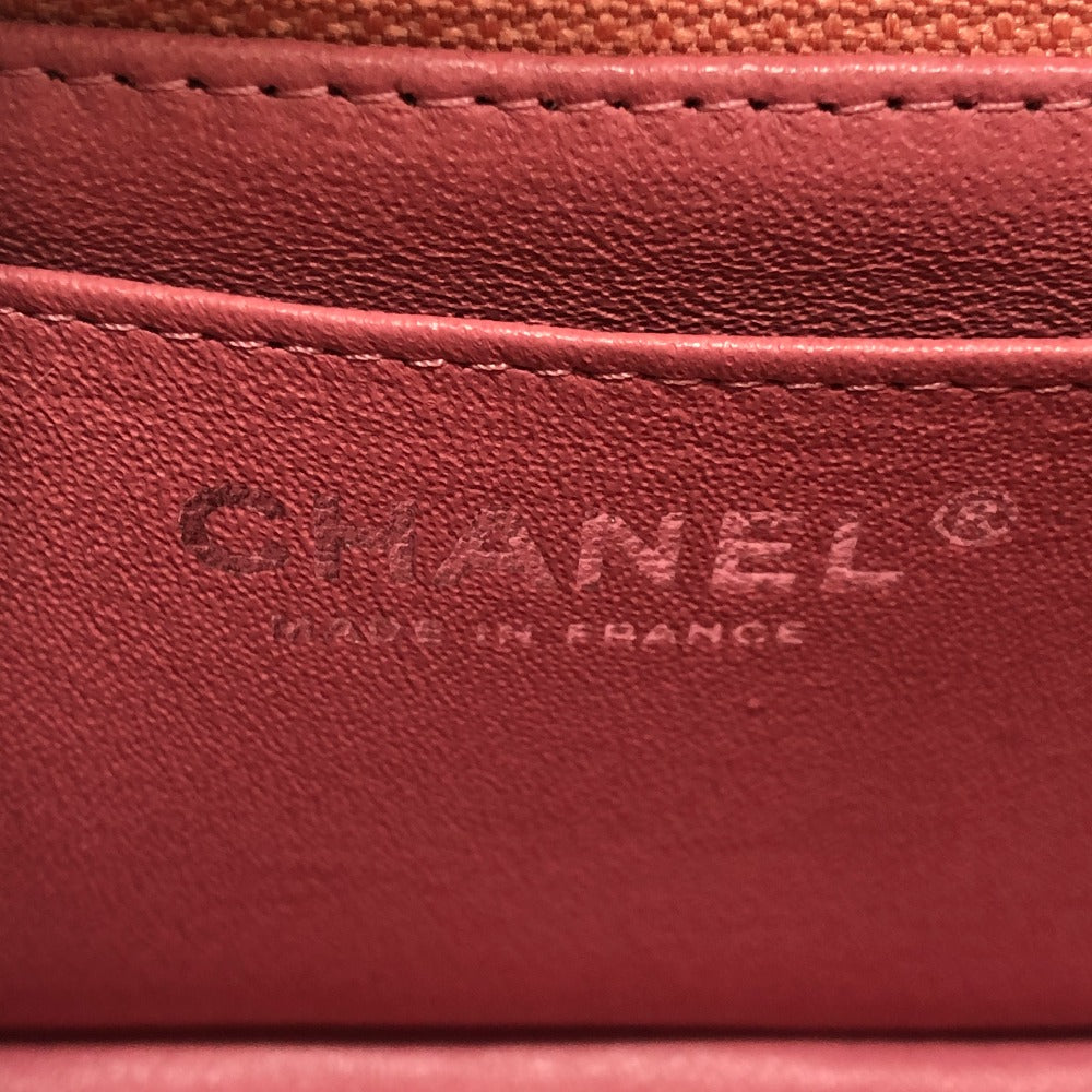 CHANEL Mini Matelasse 20 Single Chain Bag SilverHardware Shoulder Bag Lambskin Leather pink Used