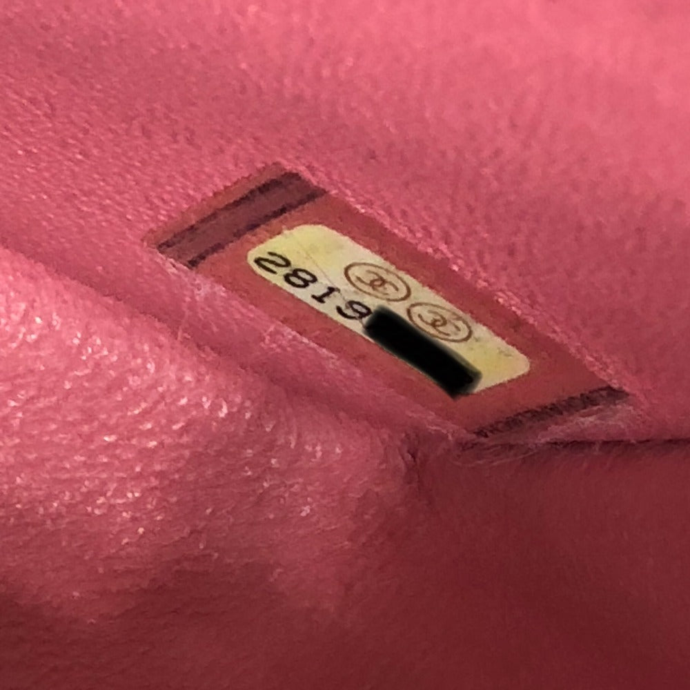 CHANEL Mini Matelasse 20 Single Chain Bag SilverHardware Shoulder Bag Lambskin Leather pink Used