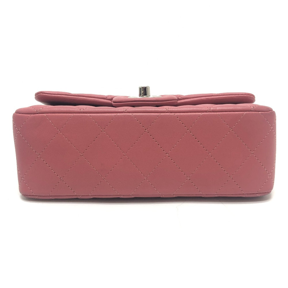 CHANEL Mini Matelasse 20 Single Chain Bag SilverHardware Shoulder Bag Lambskin Leather pink Used
