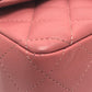CHANEL Mini Matelasse 20 Single Chain Bag SilverHardware Shoulder Bag Lambskin Leather pink Used