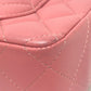 CHANEL Mini Matelasse 20 Single Chain Bag SilverHardware Shoulder Bag Lambskin Leather pink Used