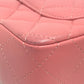 CHANEL Mini Matelasse 20 Single Chain Bag SilverHardware Shoulder Bag Lambskin Leather pink Used