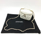 CHANEL AS3171 Coco Mark CC Vanity Bag, Chain Bag, 2-Way Handbag/Shoulder Bag, Caviar Skin, White, Women's