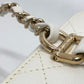 CHANEL AS3171 Coco Mark CC Vanity Bag, Chain Bag, 2-Way Handbag/Shoulder Bag, Caviar Skin, White, Women's