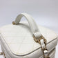 CHANEL AS3171 Coco Mark CC Vanity Bag, Chain Bag, 2-Way Handbag/Shoulder Bag, Caviar Skin, White, Women's