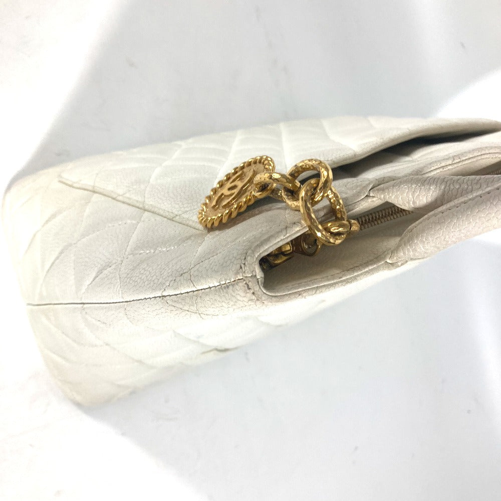 CHANEL A01804 キルティング マトラッセ CC ココマーク 復刻トート ショルダーバッグ 肩掛け カバン トートバッグ キャビアスキン レディース ホワイト - brandshop-reference
