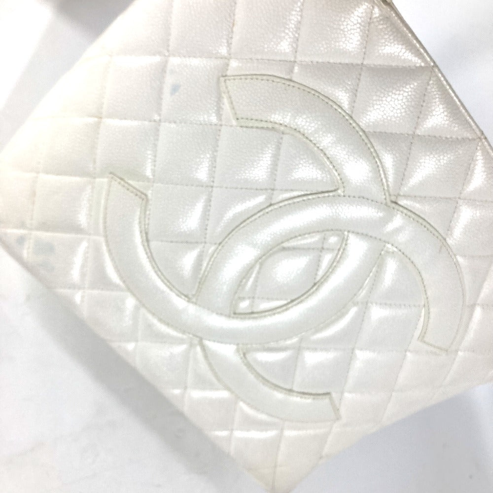 CHANEL A01804 キルティング マトラッセ CC ココマーク 復刻トート ショルダーバッグ 肩掛け カバン トートバッグ キャビアスキン レディース ホワイト - brandshop-reference