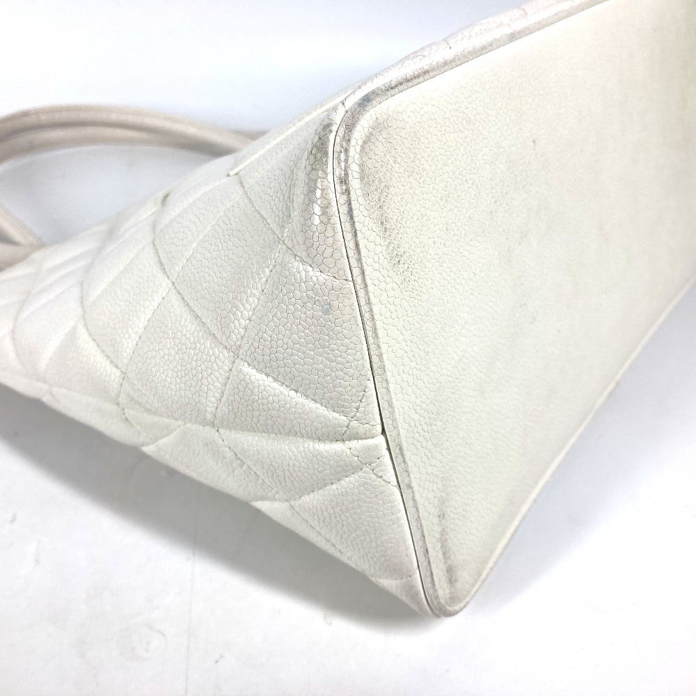 CHANEL A01804 キルティング マトラッセ CC ココマーク 復刻トート ショルダーバッグ 肩掛け カバン トートバッグ キャビアスキン レディース ホワイト - brandshop-reference