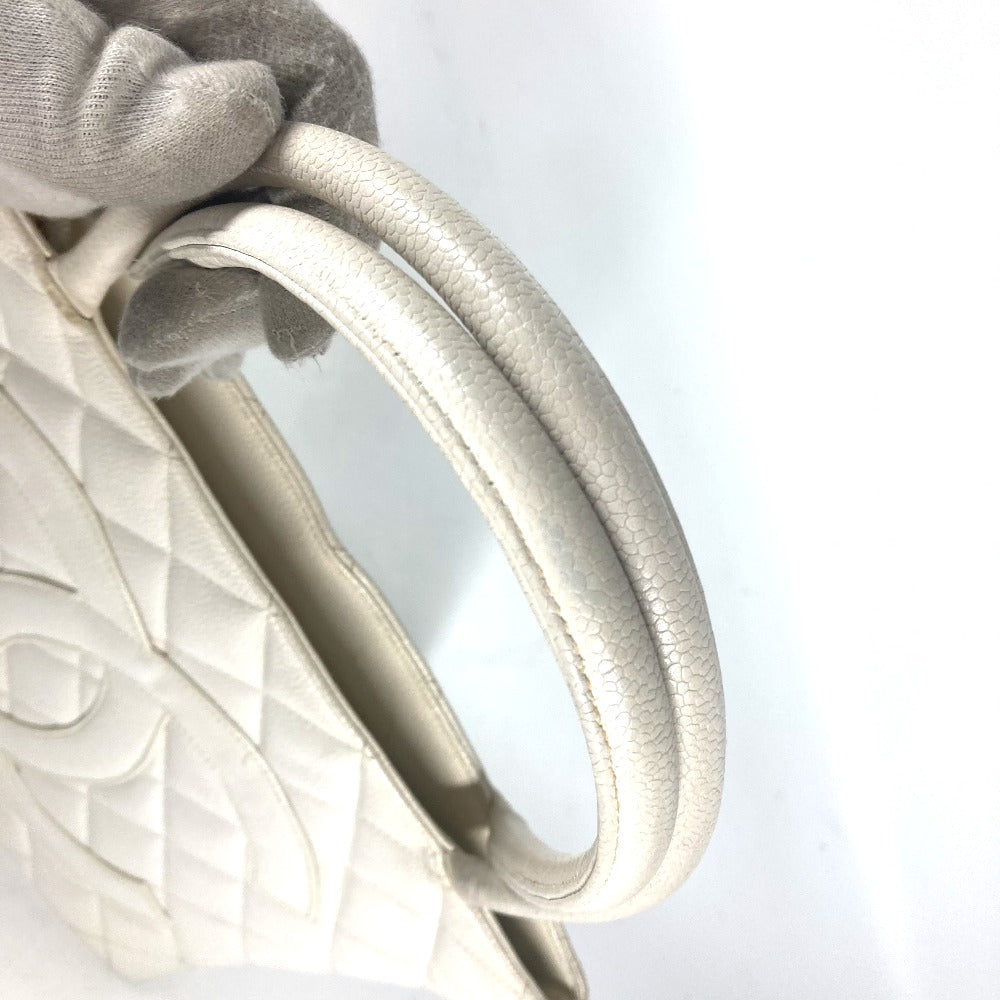 CHANEL A01804 キルティング マトラッセ CC ココマーク 復刻トート ショルダーバッグ 肩掛け カバン トートバッグ キャビアスキン レディース ホワイト - brandshop-reference