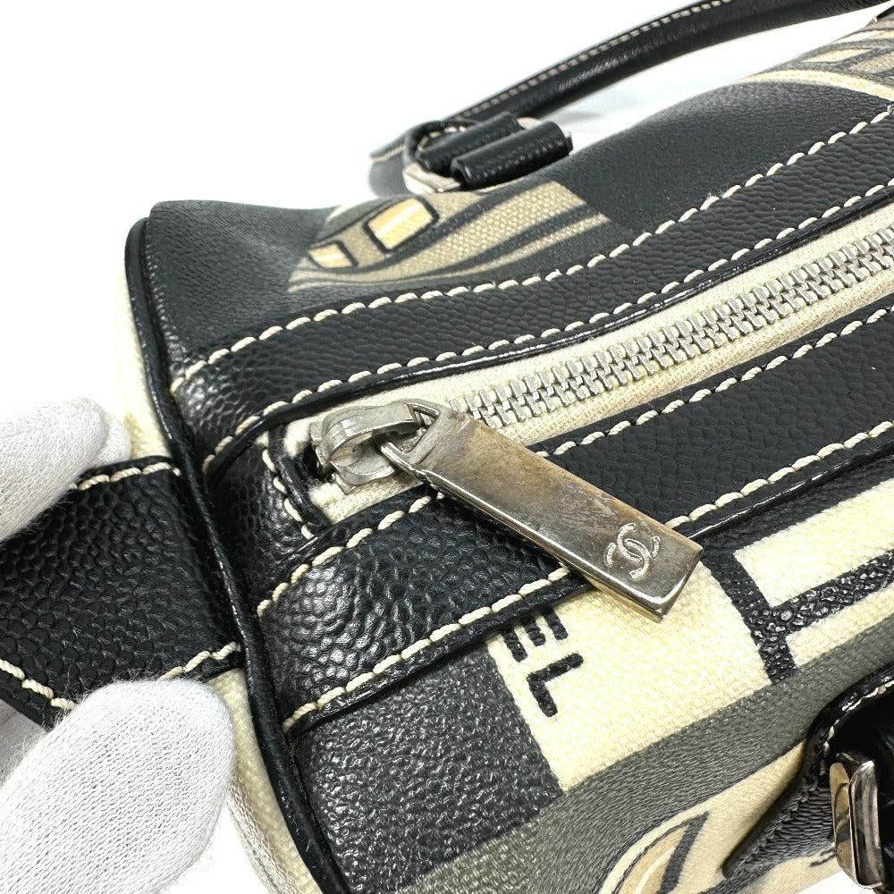 CHANEL セントラルステーション ハンドバッグ カバン ミニ ボストンバッグ PVC レディース ブラック
