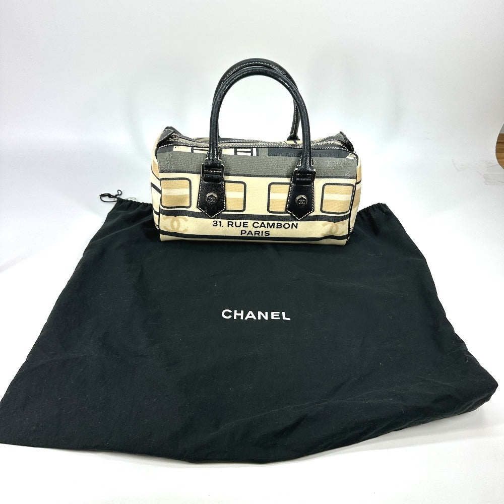 CHANEL セントラルステーション ハンドバッグ カバン ミニ ボストンバッグ PVC レディース ブラック
