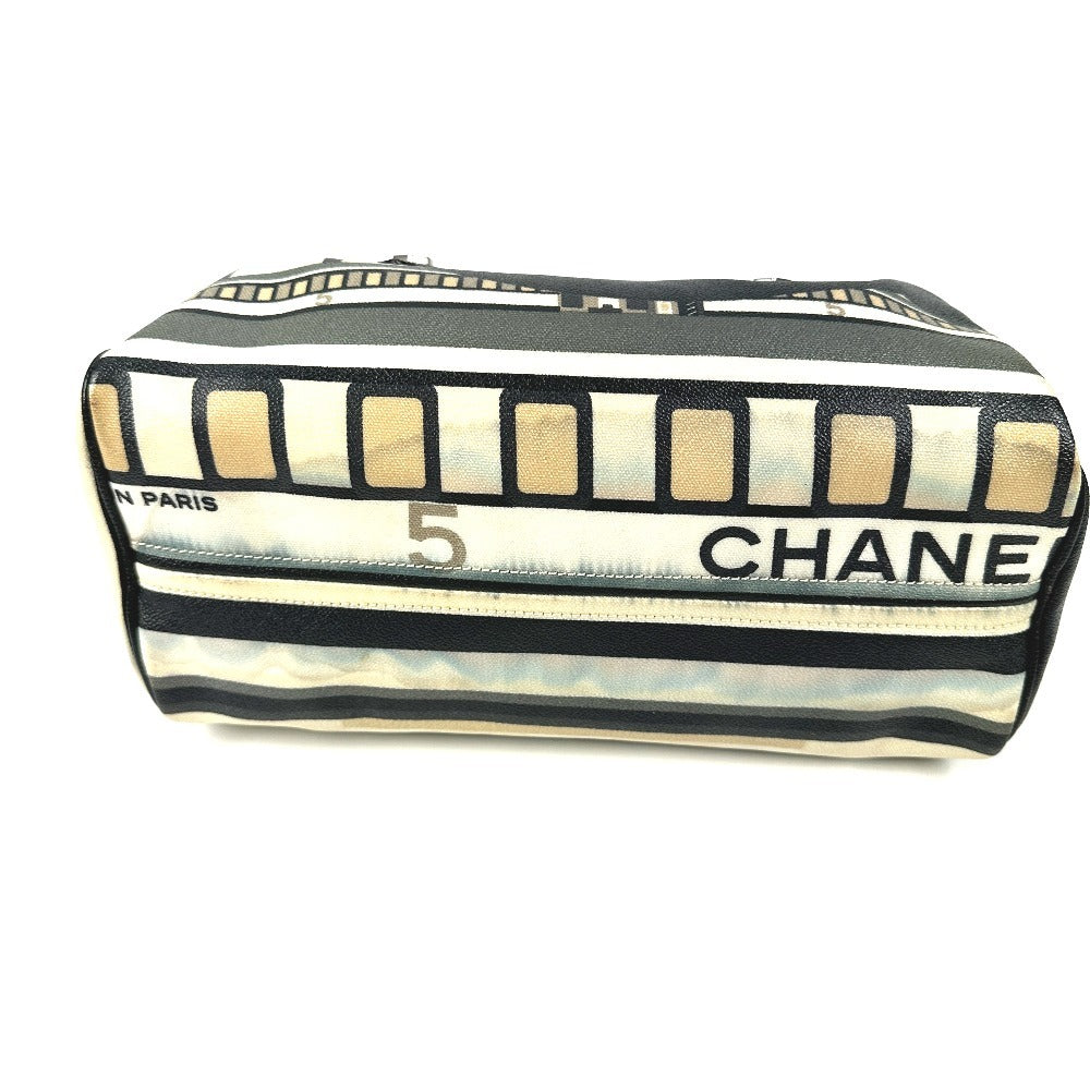 CHANEL セントラルステーション ハンドバッグ カバン ミニ ボストンバッグ PVC レディース ブラック
