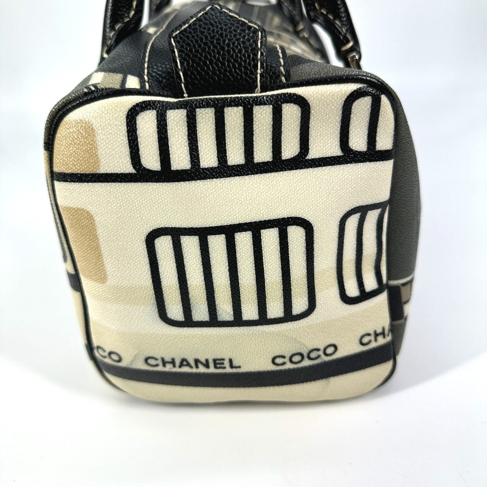 CHANEL セントラルステーション ハンドバッグ カバン ミニ ボストンバッグ PVC レディース ブラック