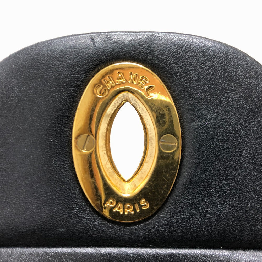 CHANEL A01094 マトラッセ ココマーク デカマトラッセ 34 Wチェーン 肩掛け 斜め掛け ショルダーバッグ ラムスキン レディース ブラック