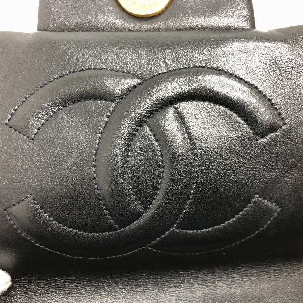 CHANEL A01094 マトラッセ ココマーク デカマトラッセ 34 Wチェーン 肩掛け 斜め掛け ショルダーバッグ ラムスキン レディース ブラック