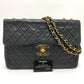 CHANEL A01094 マトラッセ ココマーク デカマトラッセ 34 Wチェーン 肩掛け 斜め掛け ショルダーバッグ ラムスキン レディース ブラック