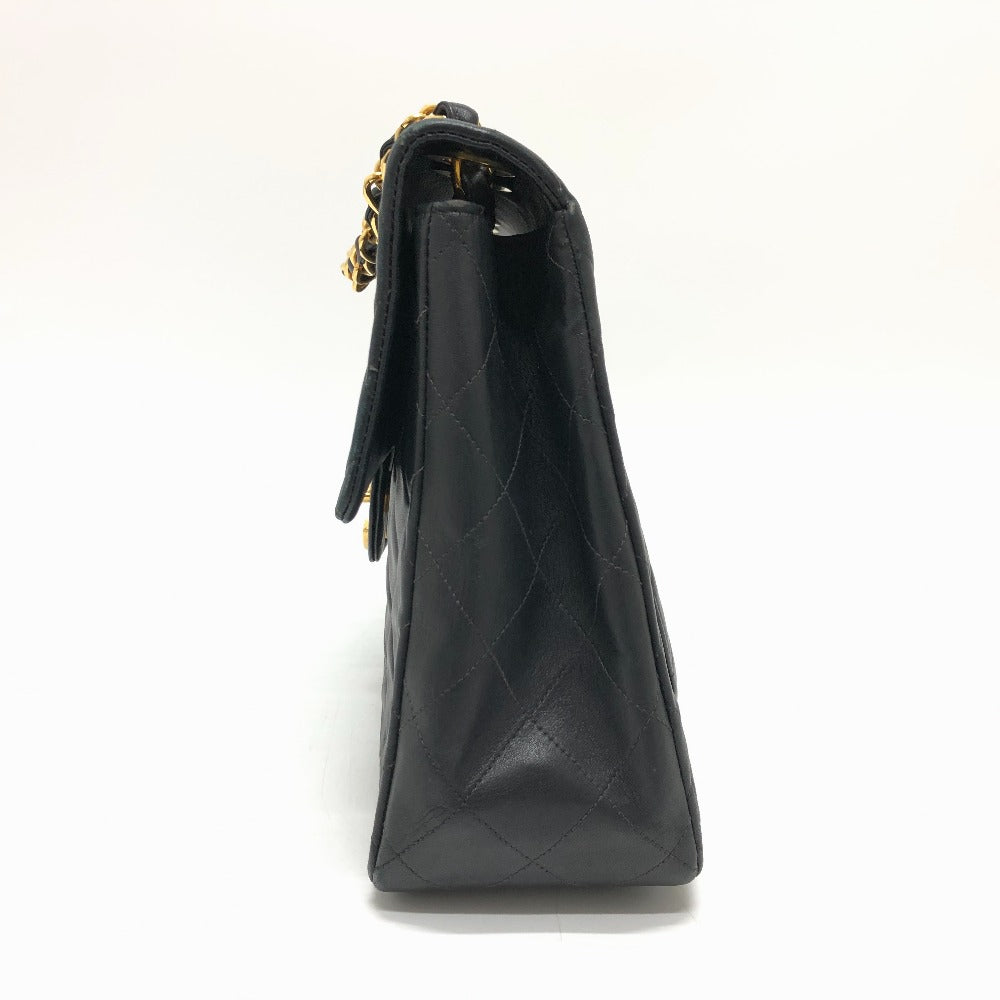 CHANEL A01094 マトラッセ ココマーク デカマトラッセ 34 Wチェーン 肩掛け 斜め掛け ショルダーバッグ ラムスキン レディース ブラック