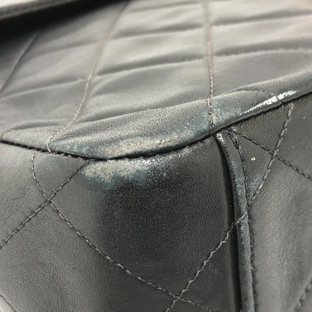 CHANEL A01094 マトラッセ ココマーク デカマトラッセ 34 Wチェーン 肩掛け 斜め掛け ショルダーバッグ ラムスキン レディース ブラック