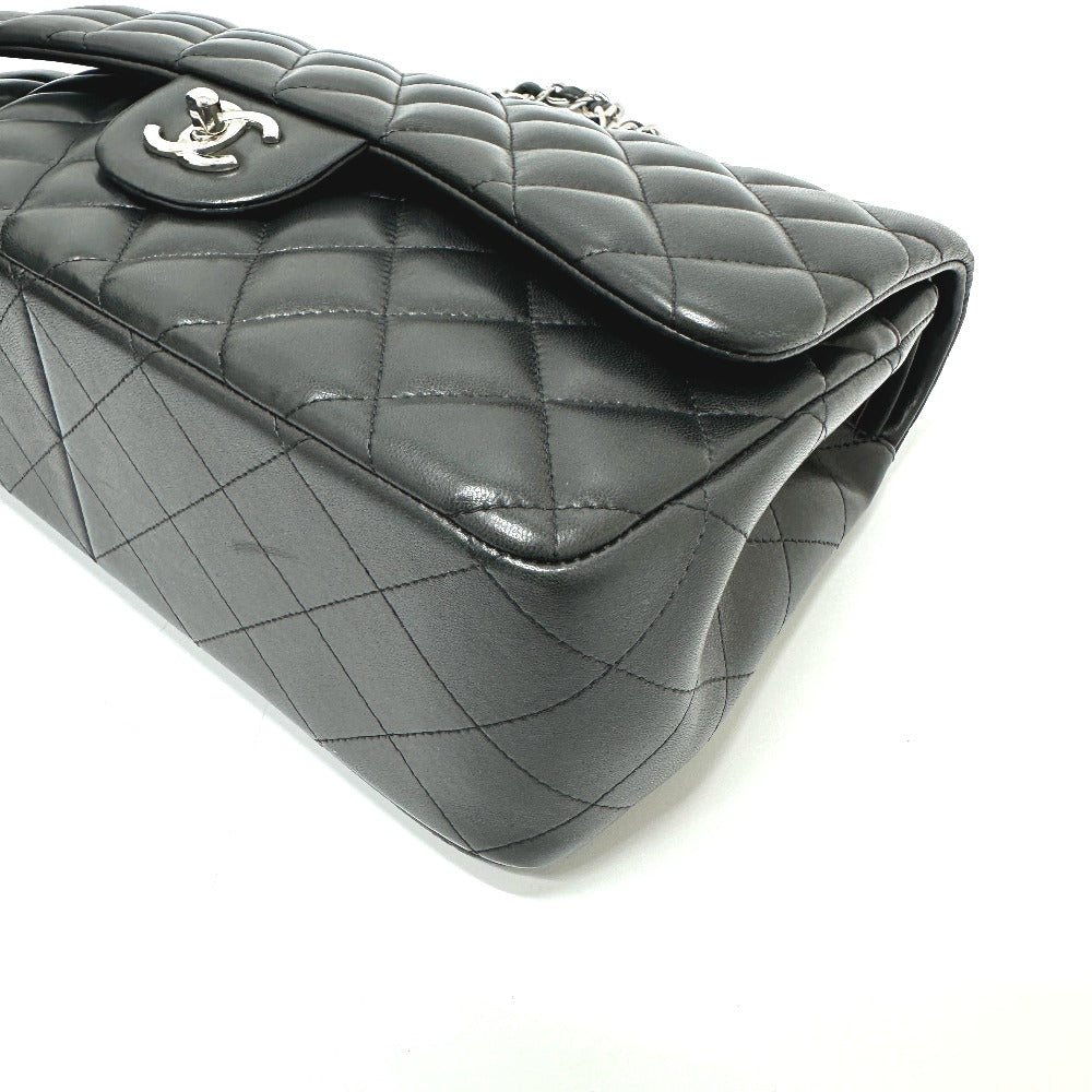 CHANEL A58600 マトラッセ30 Wフラップ Wチェーン 肩掛け 斜め掛け カバン ショルダーバッグ ラムスキン レディース ブラック