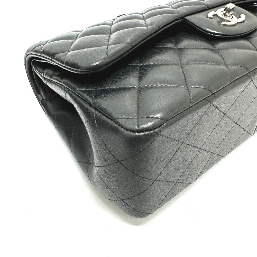 CHANEL A58600 マトラッセ30 Wフラップ Wチェーン 肩掛け 斜め掛け カバン ショルダーバッグ ラムスキン レディース ブラック