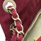 CHANEL Matelasse Coco Mark Matelasse 30 Double Chain Shoulder Bag in Coated Leather, Women's, Red