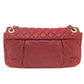 CHANEL Matelasse Coco Mark Matelasse 30 Double Chain Shoulder Bag in Coated Leather, Women's, Red