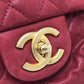 CHANEL Matelasse Coco Mark Matelasse 30 Double Chain Shoulder Bag in Coated Leather, Women's, Red