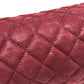 CHANEL Matelasse Coco Mark Matelasse 30 Double Chain Shoulder Bag in Coated Leather, Women's, Red