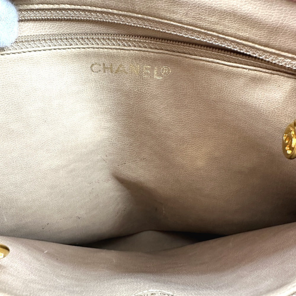 CHANEL ヴィンテージ CC ココマーク Wチェーン ロゴ 肩掛け カバン トートバッグ チェーンバッグ ショルダーバッグ キャビアスキン レディース ピンク