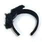 CHANEL 14K Ribbon CC Coco Mark Hairband Headband Tweed Women's Black