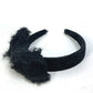 CHANEL 14K Ribbon CC Coco Mark Hairband Headband Tweed Women's Black
