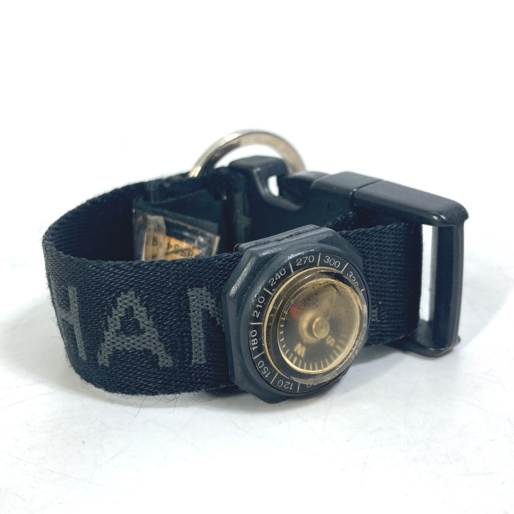CHANEL Sports Compass CC Coco Mark Keychain Key Ring Nylon Canvas Women's Black