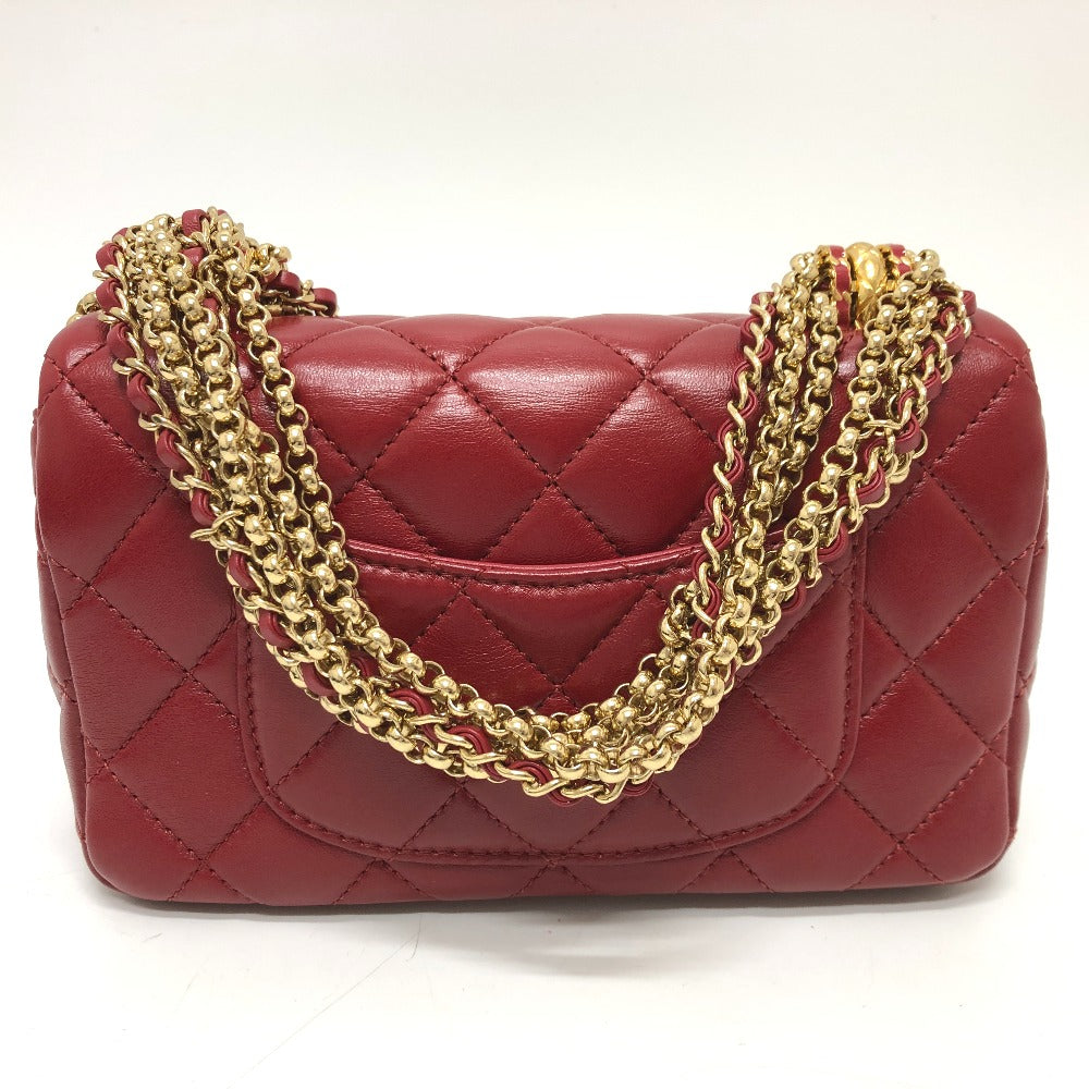 CHANEL マトラッセ ココマーク ミニマトラッセ マトラッセミニ マトラッセ20 マトラッセ 20 3チェーン カバン 斜め掛け ショルダーバッグ ラムスキン レディース レッド