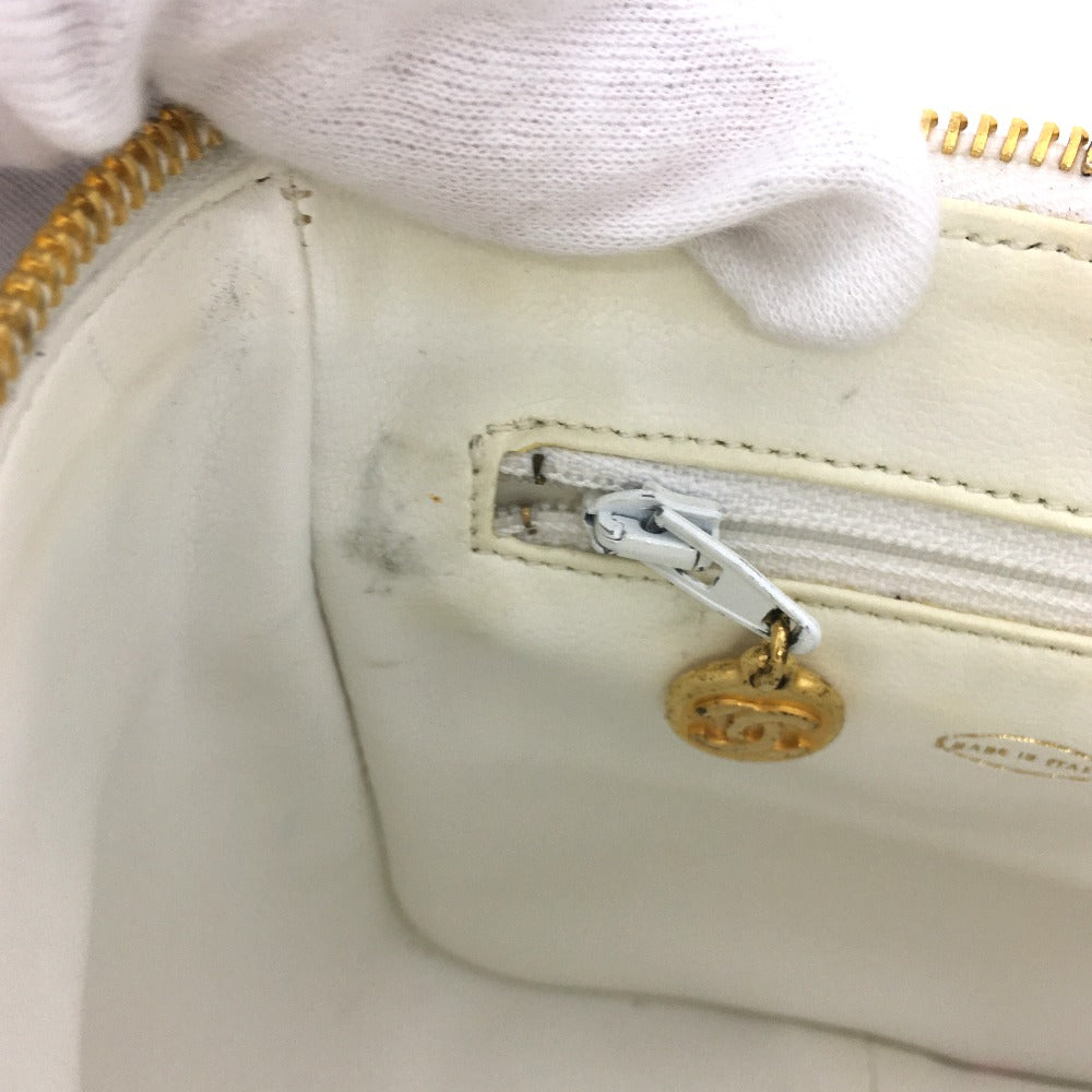 CHANEL CC Coco Mark Matelasse Vanity Shoulder Bag in Lambskin, White