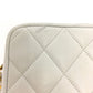 CHANEL CC Coco Mark Matelasse Vanity Shoulder Bag in Lambskin, White