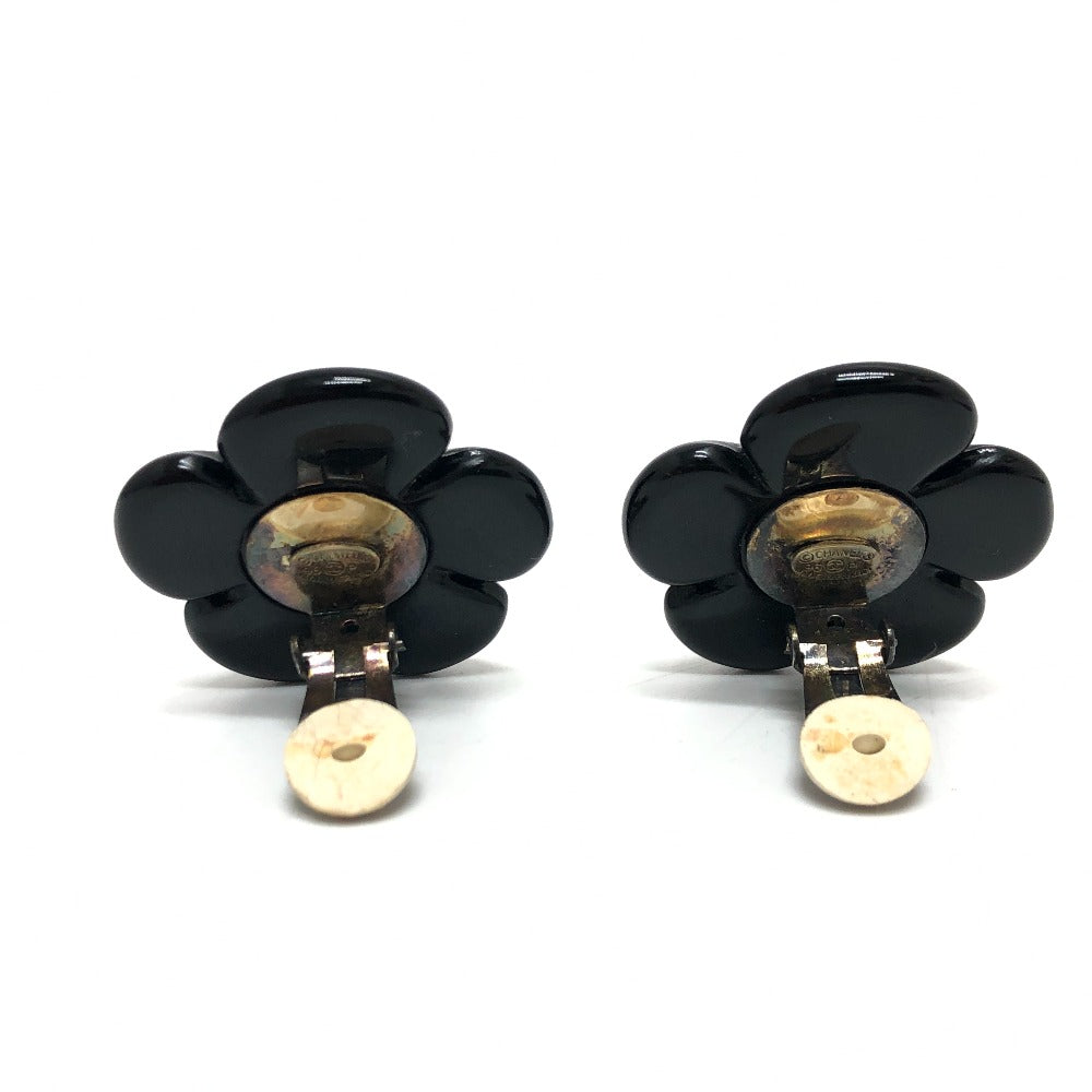 CHANEL 96Ｐ ココマーク フラワーブラック イヤリング アクセサリー 小物 ブランド小物 イヤリング プラスチック レディース ブラック