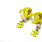 CHANEL A21871 03S Coco Mark Double-Strand Metal Earrings, Women's, Yellow